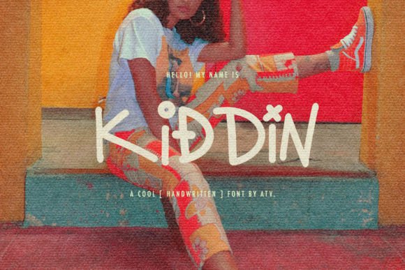 Kiddin Handwritten Display Font for Crafters & Sellers